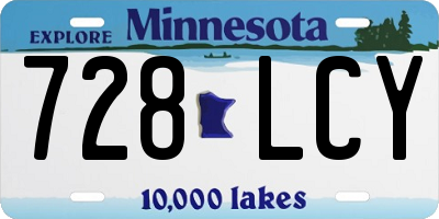MN license plate 728LCY