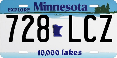 MN license plate 728LCZ