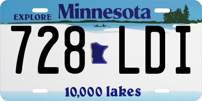 MN license plate 728LDI