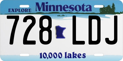 MN license plate 728LDJ