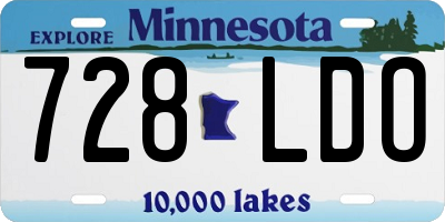MN license plate 728LDO