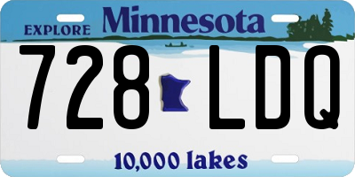 MN license plate 728LDQ