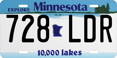 MN license plate 728LDR