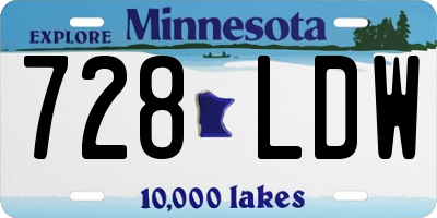 MN license plate 728LDW