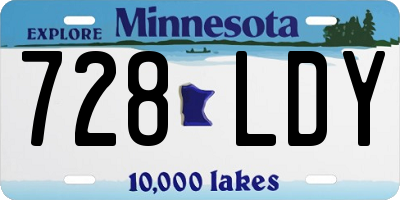 MN license plate 728LDY