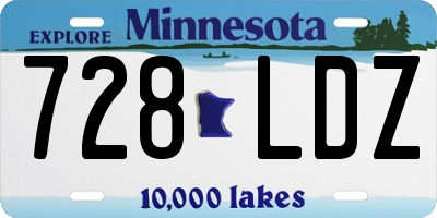 MN license plate 728LDZ