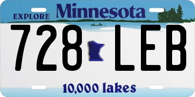 MN license plate 728LEB
