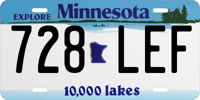 MN license plate 728LEF