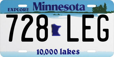 MN license plate 728LEG