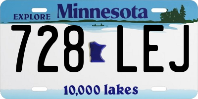 MN license plate 728LEJ