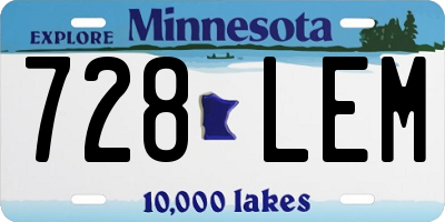 MN license plate 728LEM