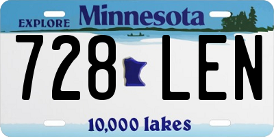 MN license plate 728LEN