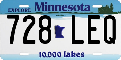 MN license plate 728LEQ