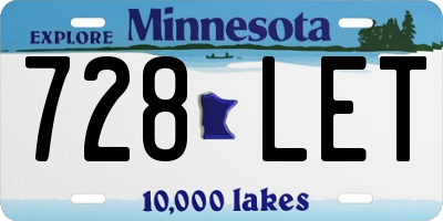 MN license plate 728LET