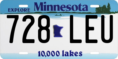 MN license plate 728LEU