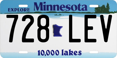 MN license plate 728LEV