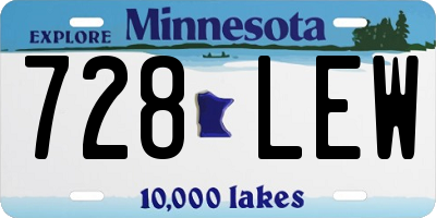 MN license plate 728LEW
