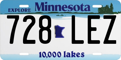 MN license plate 728LEZ