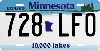 MN license plate 728LFO