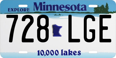 MN license plate 728LGE