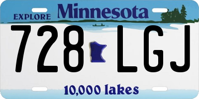 MN license plate 728LGJ