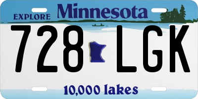 MN license plate 728LGK