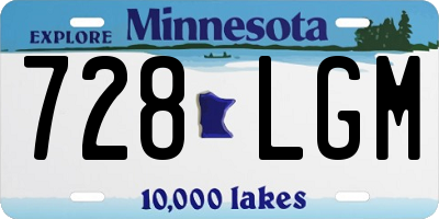 MN license plate 728LGM