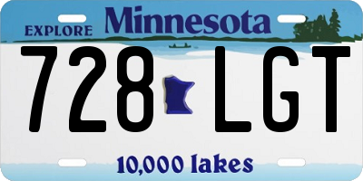 MN license plate 728LGT