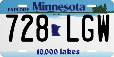 MN license plate 728LGW