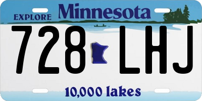 MN license plate 728LHJ