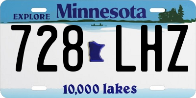 MN license plate 728LHZ