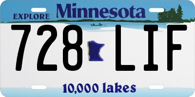 MN license plate 728LIF