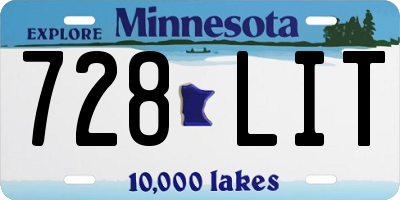 MN license plate 728LIT