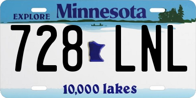 MN license plate 728LNL