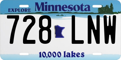 MN license plate 728LNW