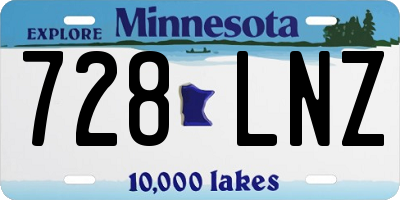 MN license plate 728LNZ