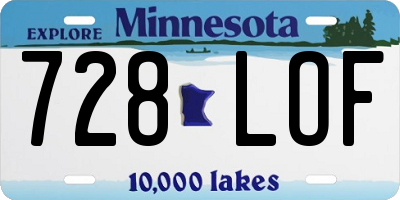 MN license plate 728LOF