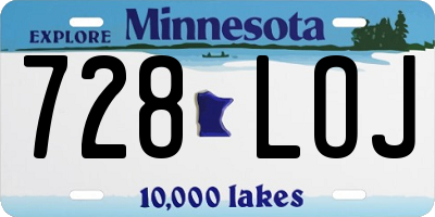 MN license plate 728LOJ