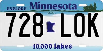 MN license plate 728LOK