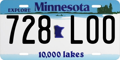 MN license plate 728LOO