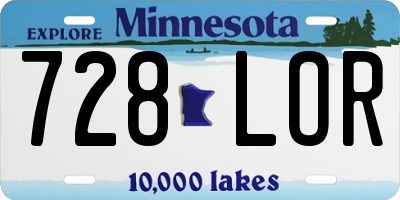 MN license plate 728LOR