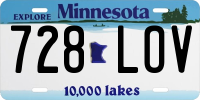MN license plate 728LOV