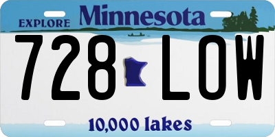 MN license plate 728LOW