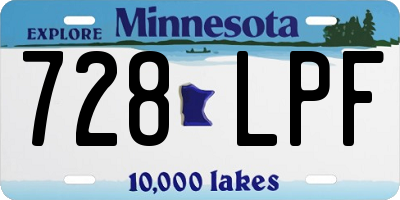 MN license plate 728LPF