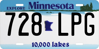 MN license plate 728LPG