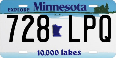 MN license plate 728LPQ