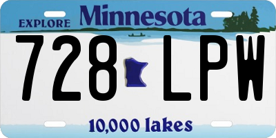 MN license plate 728LPW