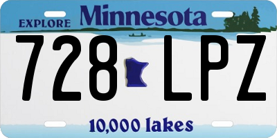 MN license plate 728LPZ