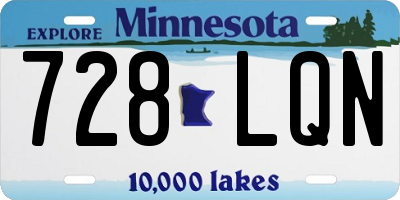 MN license plate 728LQN