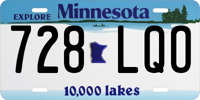 MN license plate 728LQO